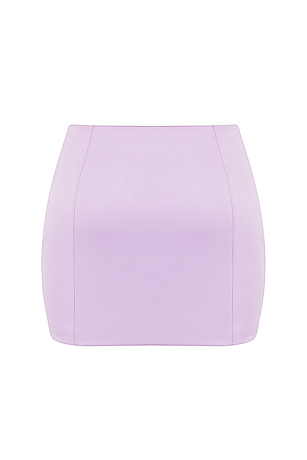 Elodie-Orchid Satin Mini Skirt