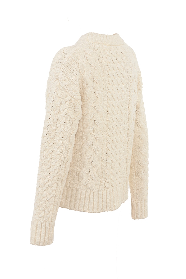 Jasper-Cream Chunky Cable Knit Sweater - SALE