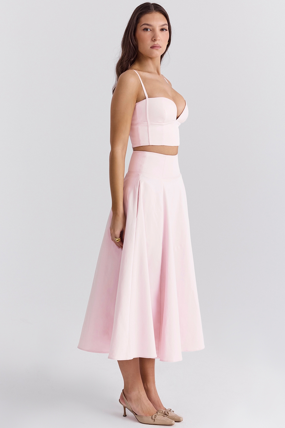 Rita-Ballerina Pink A-Line Midi Skirt