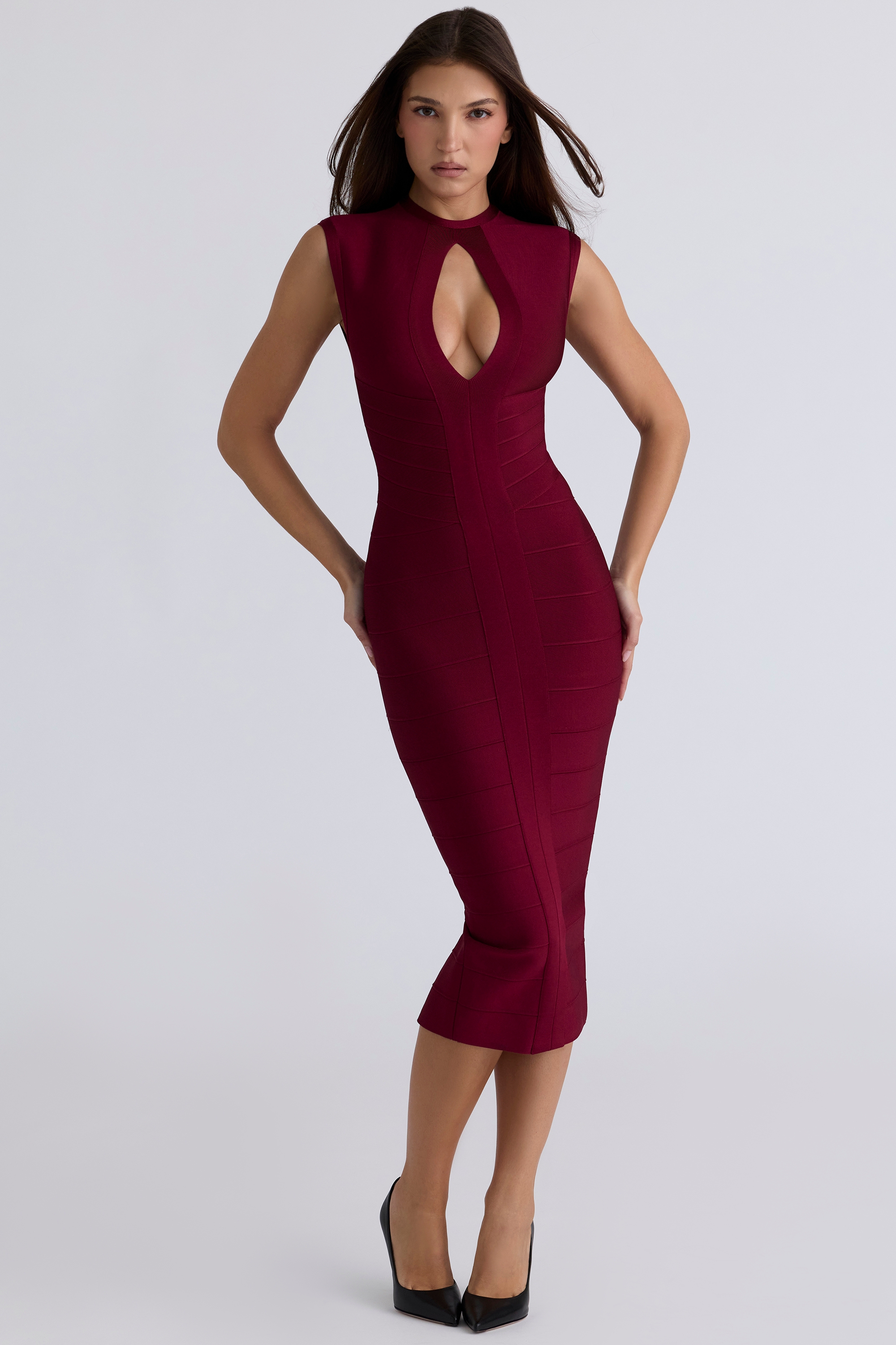 The Fatale-Ruby Stretch Bandage Midi Dress