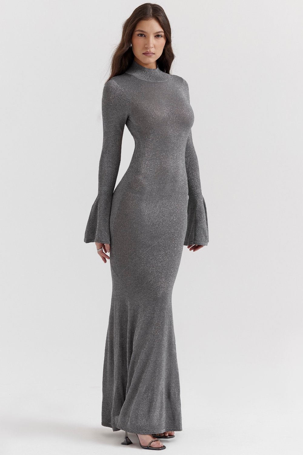 Sancha-Steel Metallic Maxi Dress