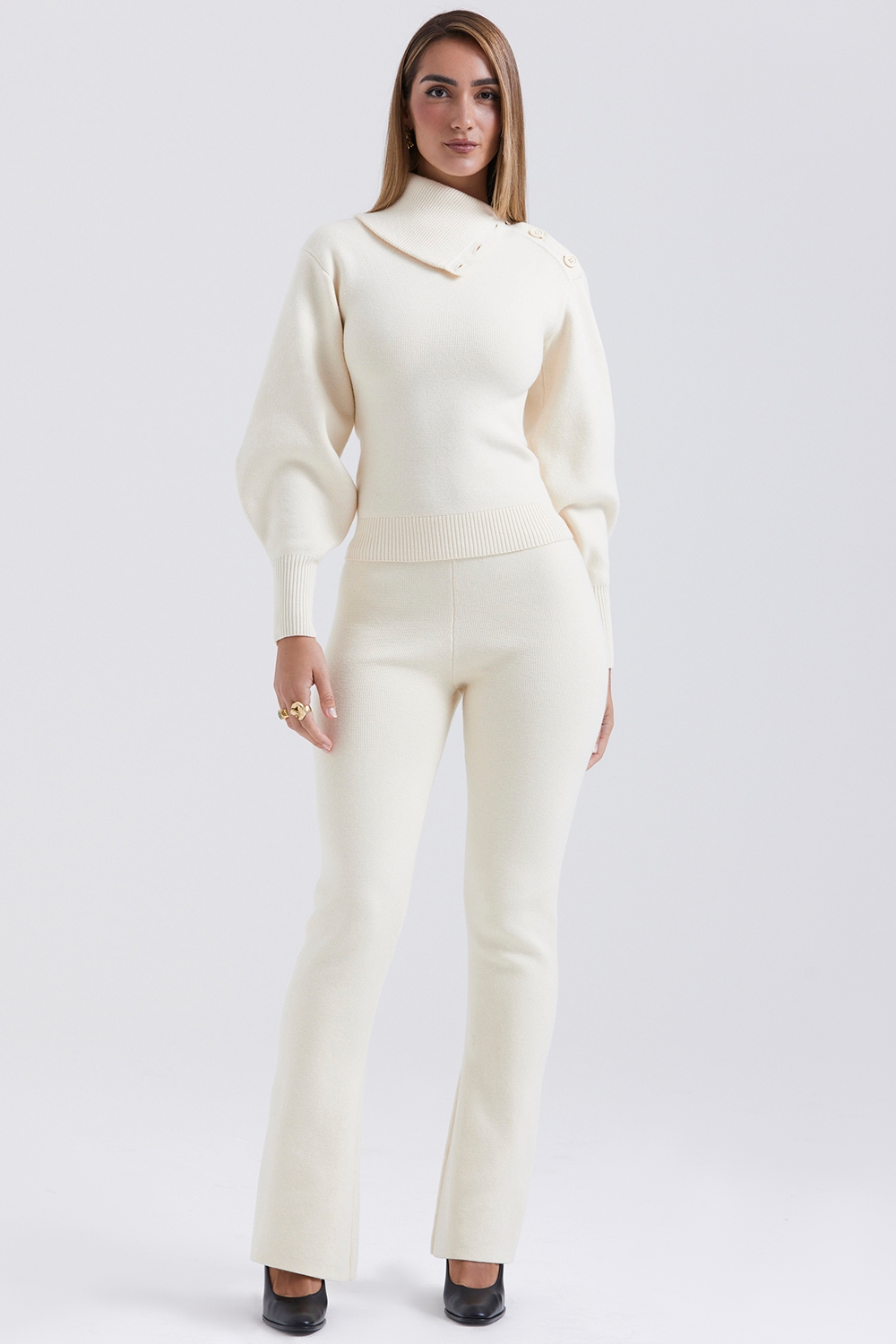 Adelita-Cream Cashmere Blend Sweater - SALE