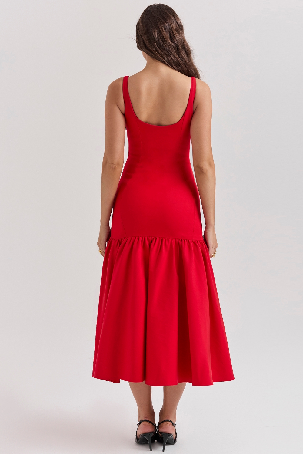 Amore-Scarlet Dropped Waist Midi Dress