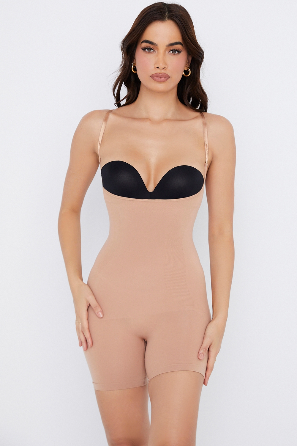 Mid Thigh Sculpting Bodysuit Cafe Au Lait