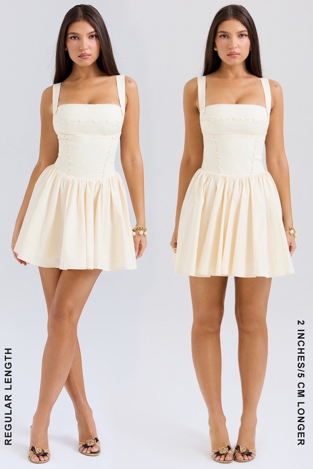 Honor-Buttermilk Ribbon Detailed Mini Dress