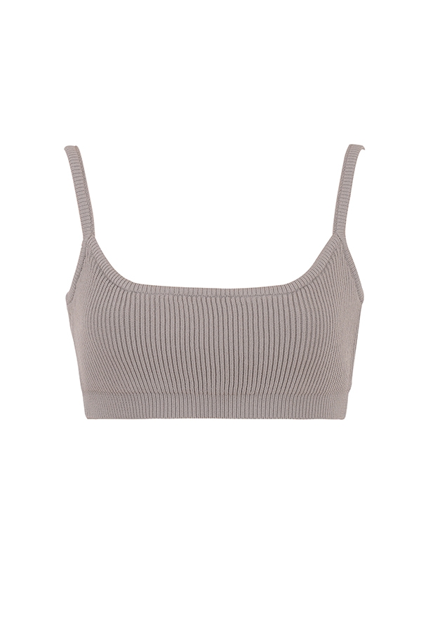 Mischa-Taupe Ribbed Knit Bralette - SALE