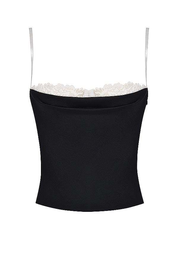 Eli-Black & Off White Underwired Top