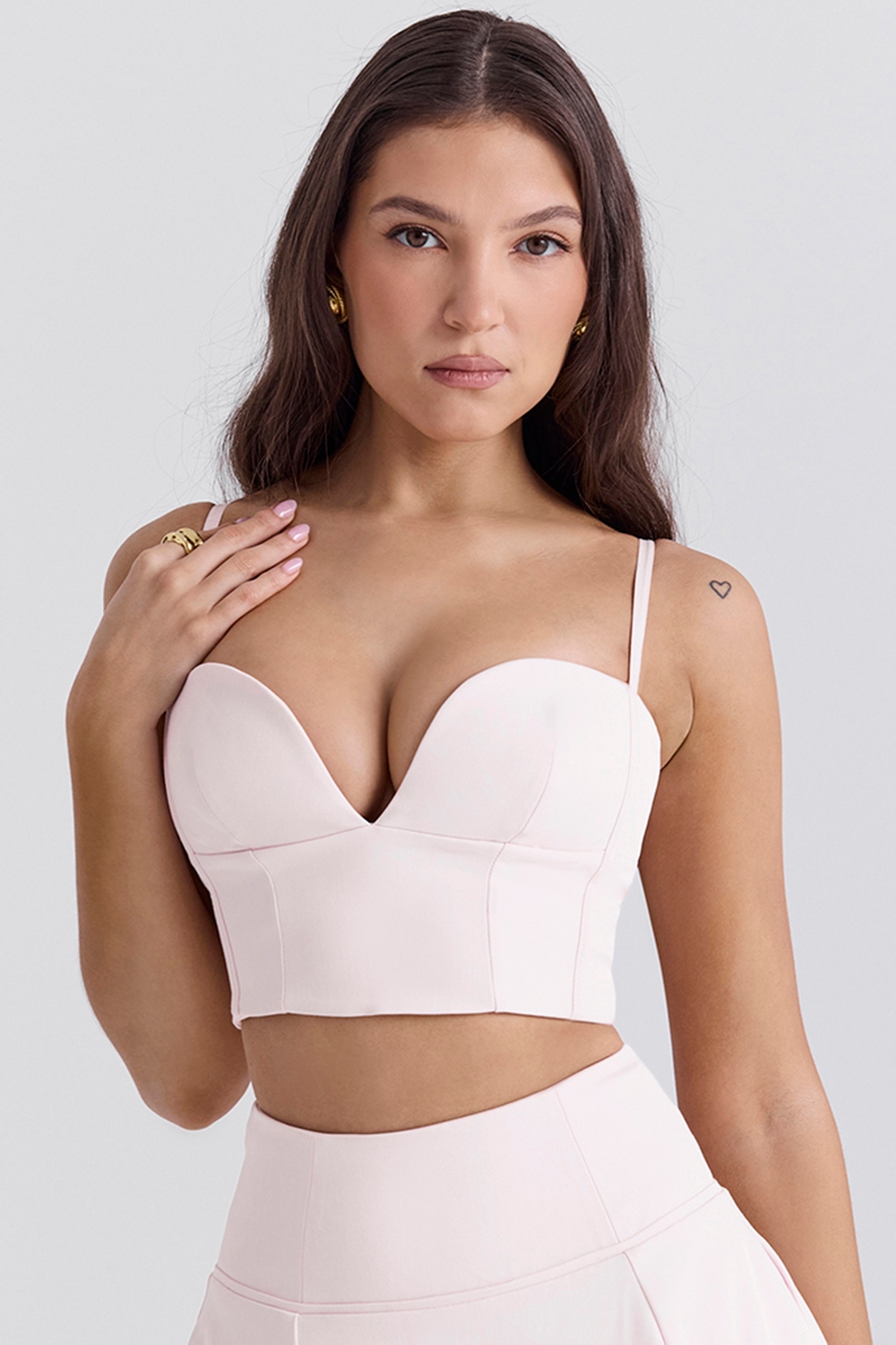 Pabla-Ballerina Pink Cropped Bralette Top