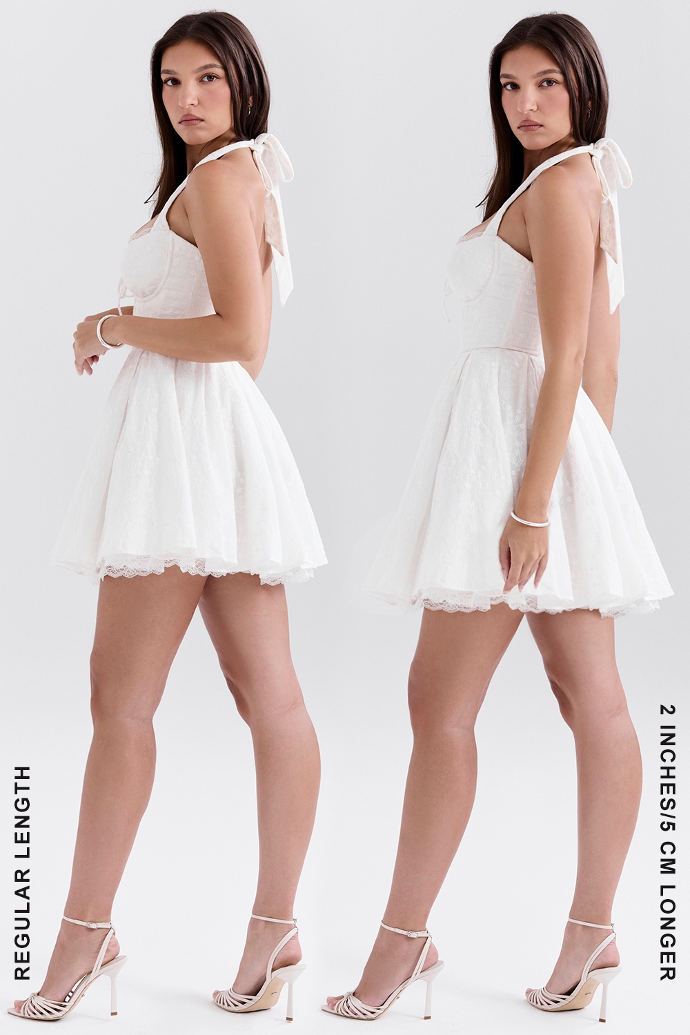 Harriet-White Broderie Anglais Halter Mini Dress