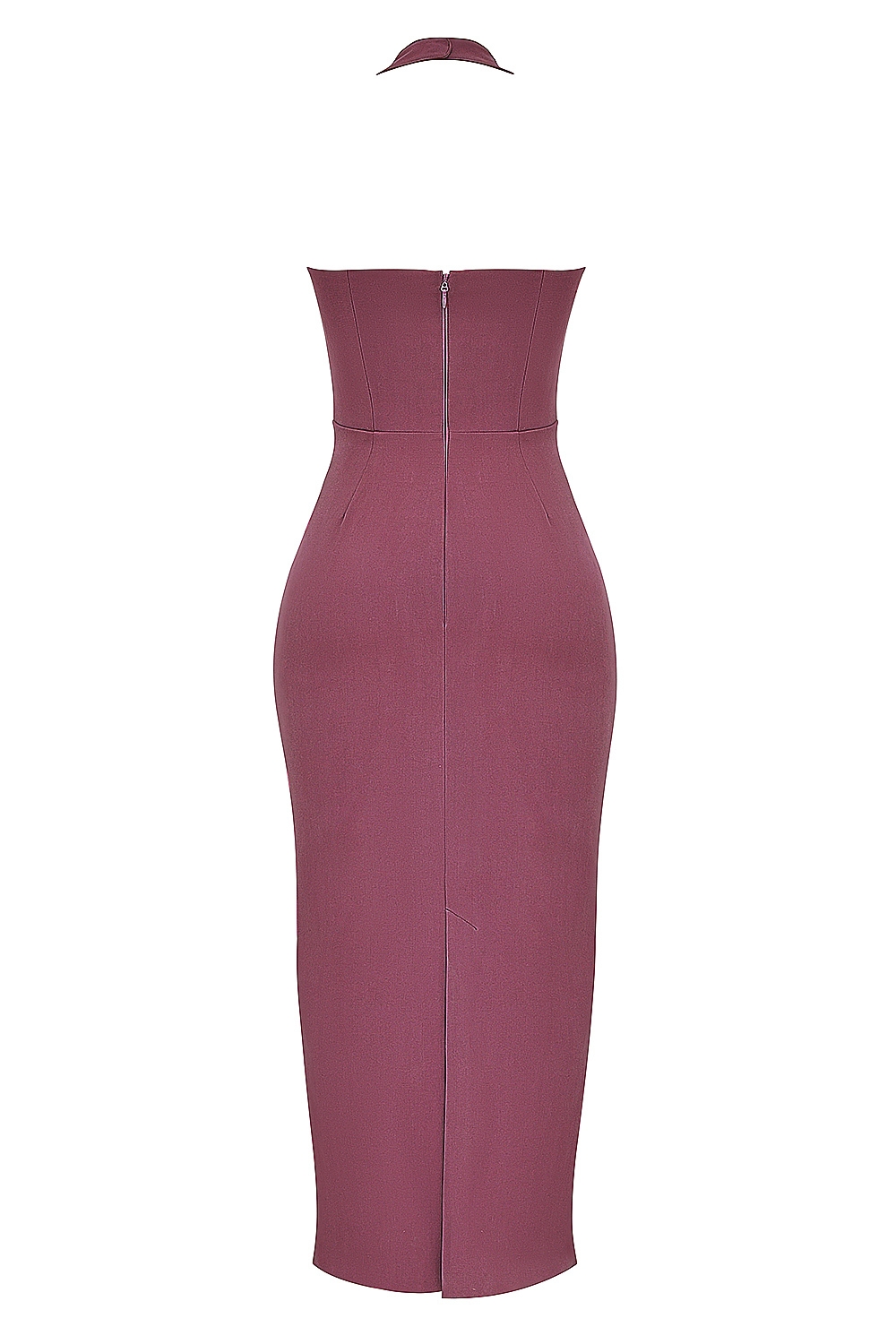 Mia-Mulberry Twill Halter Maxi Dress