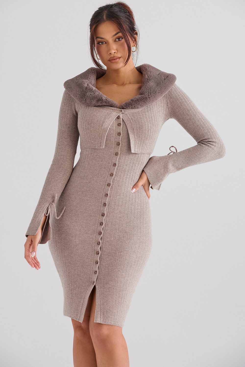 Dahlia-Beige Cashmere Cardigan - SALE