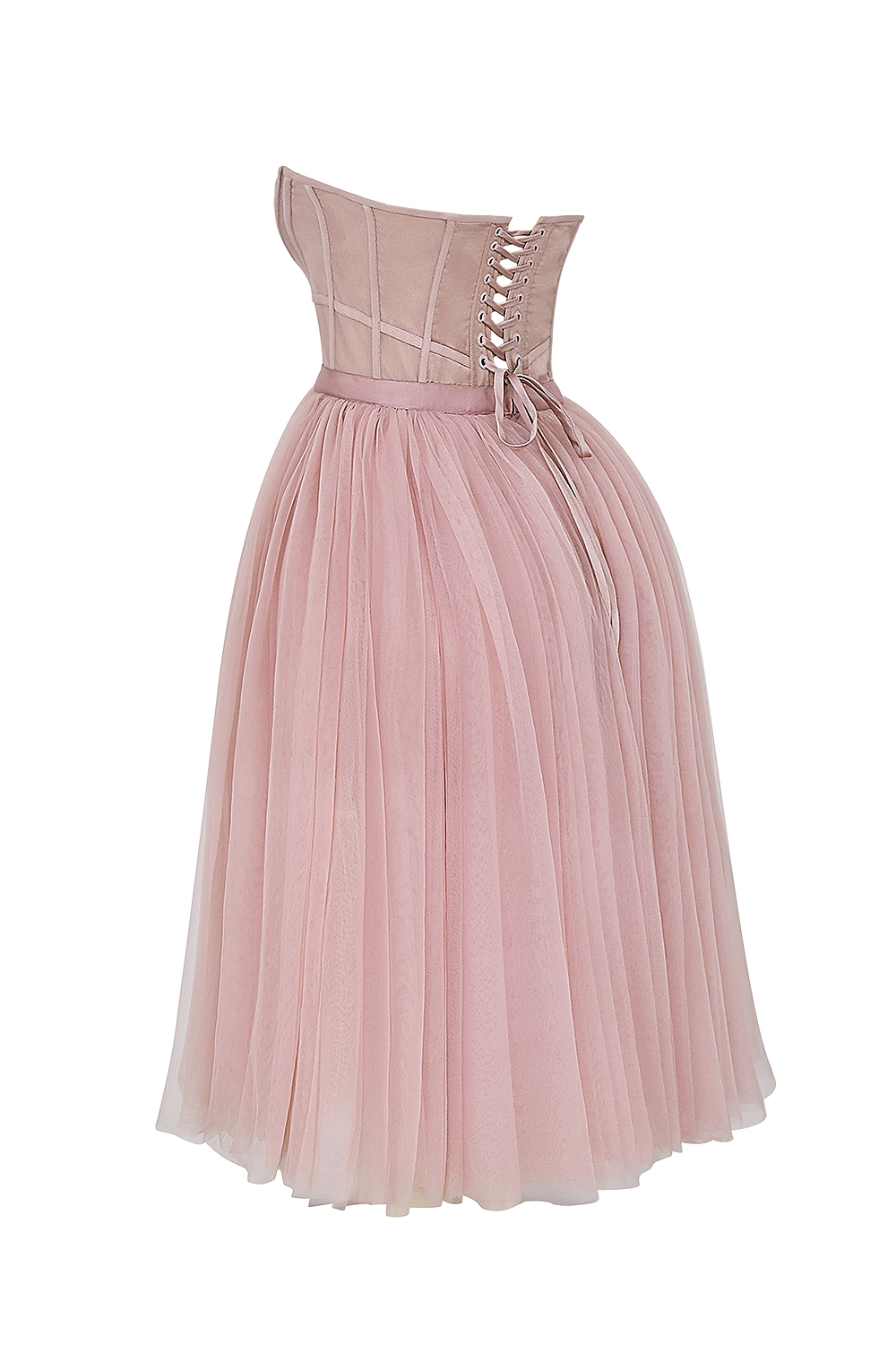 Darling-French Rose Tulle Midi Dress - SALE