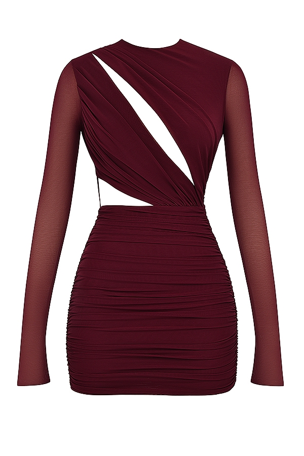 Lucinda-Mulberry Cutout Mini Dress