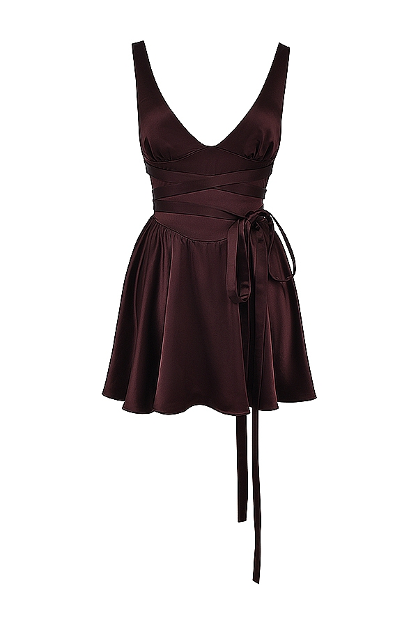Shiema-Rich Brown Mini Dress