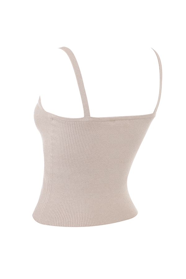 Leigh-Biscuit Wool Cashmere Camisole Top