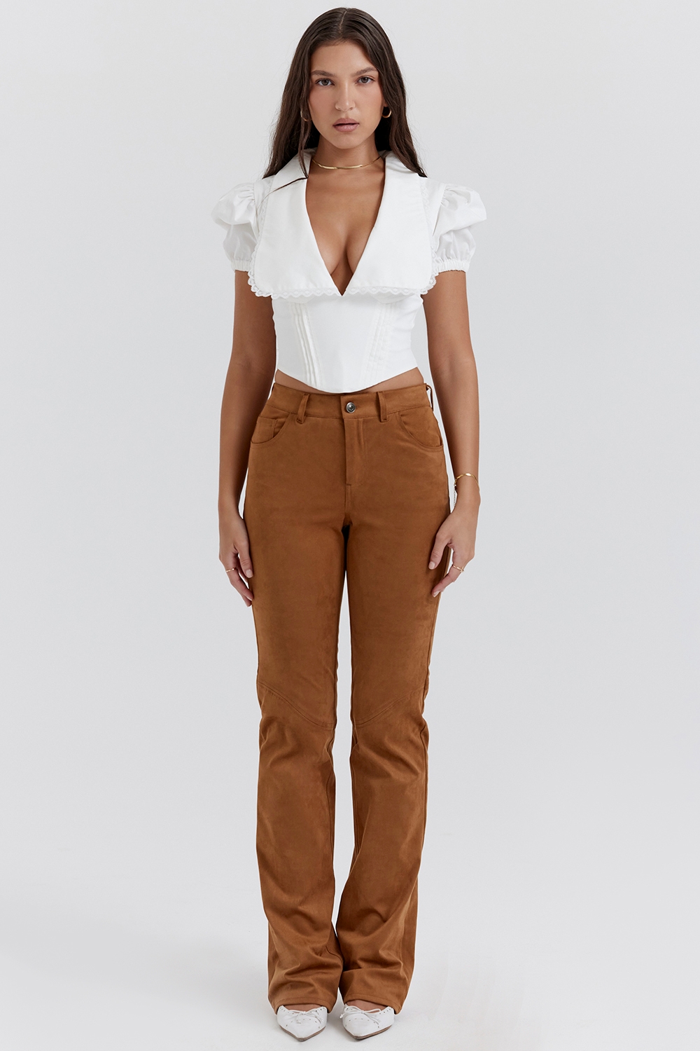Apollo-Tan Vegan Suede Trousers