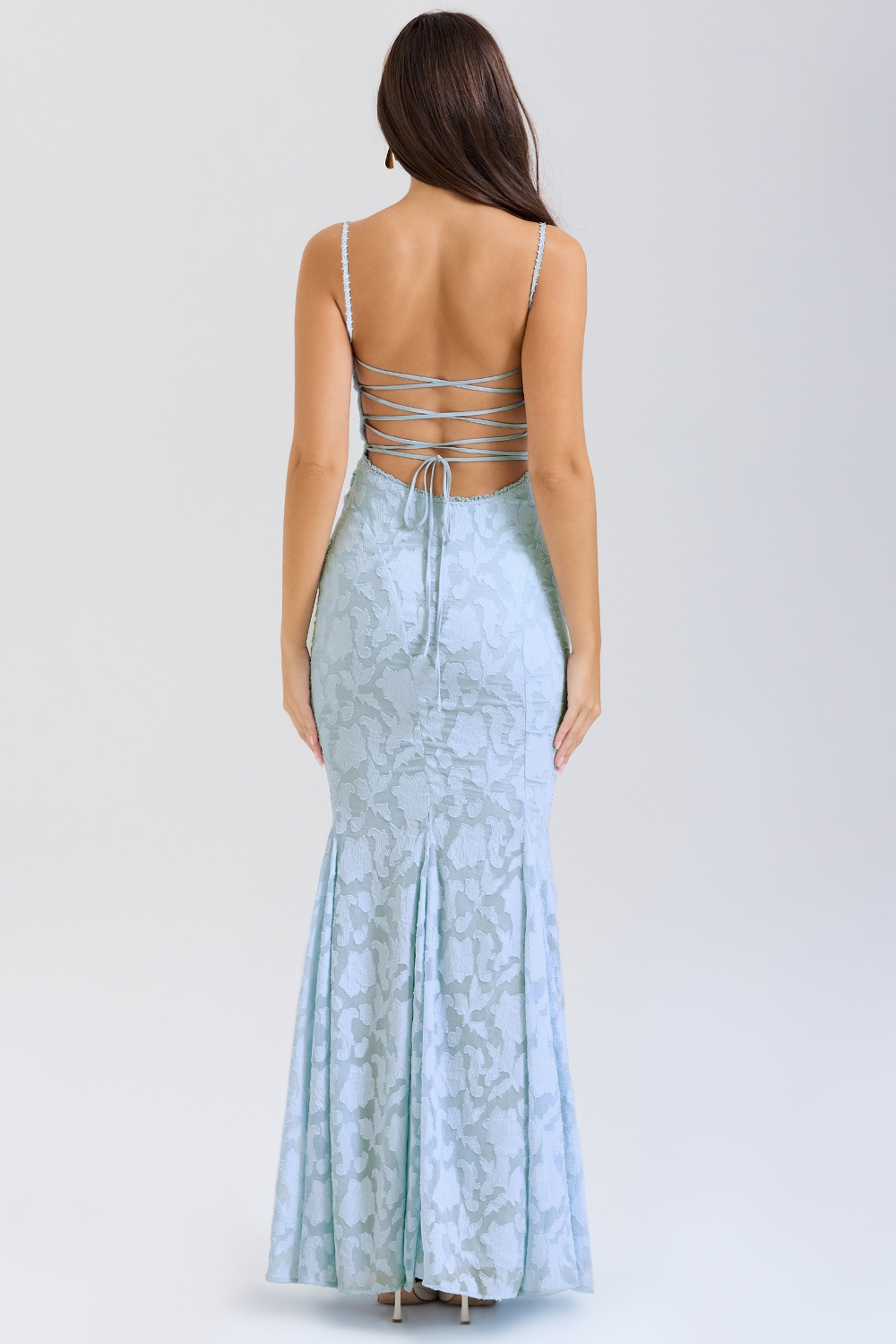 Joan-Bluebell Lace Up Back Maxi Dress