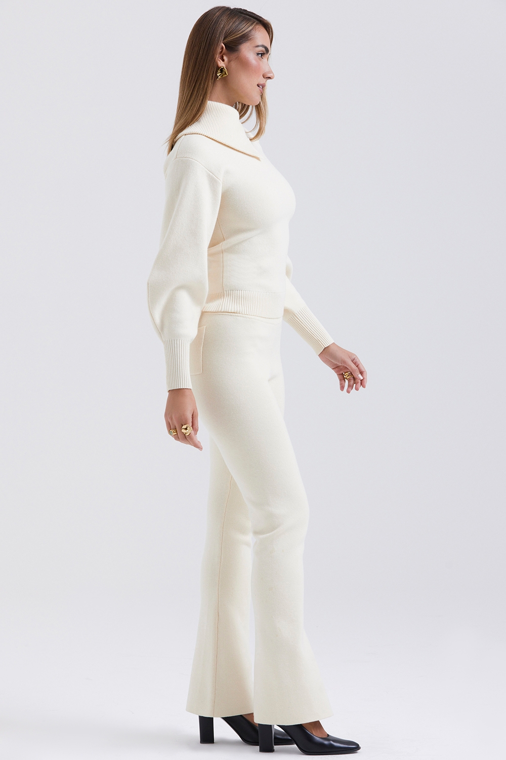 Nereida-Cream Cashmere Blend Trousers - SALE