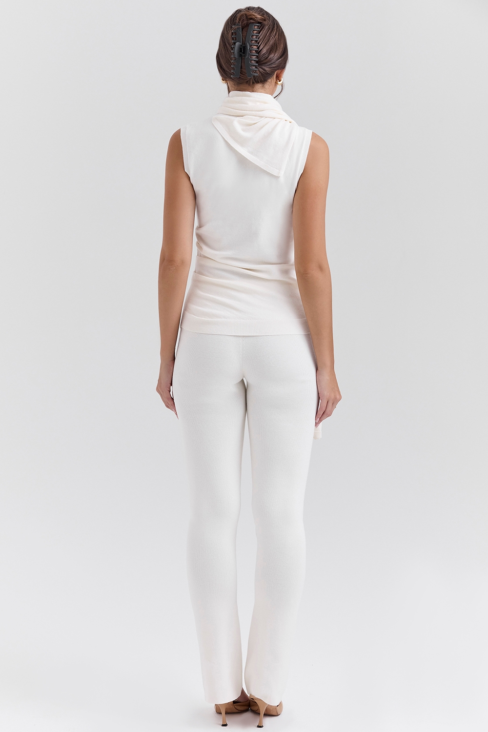 Wren-Ivory Cashmere Slim Cigarette Pants