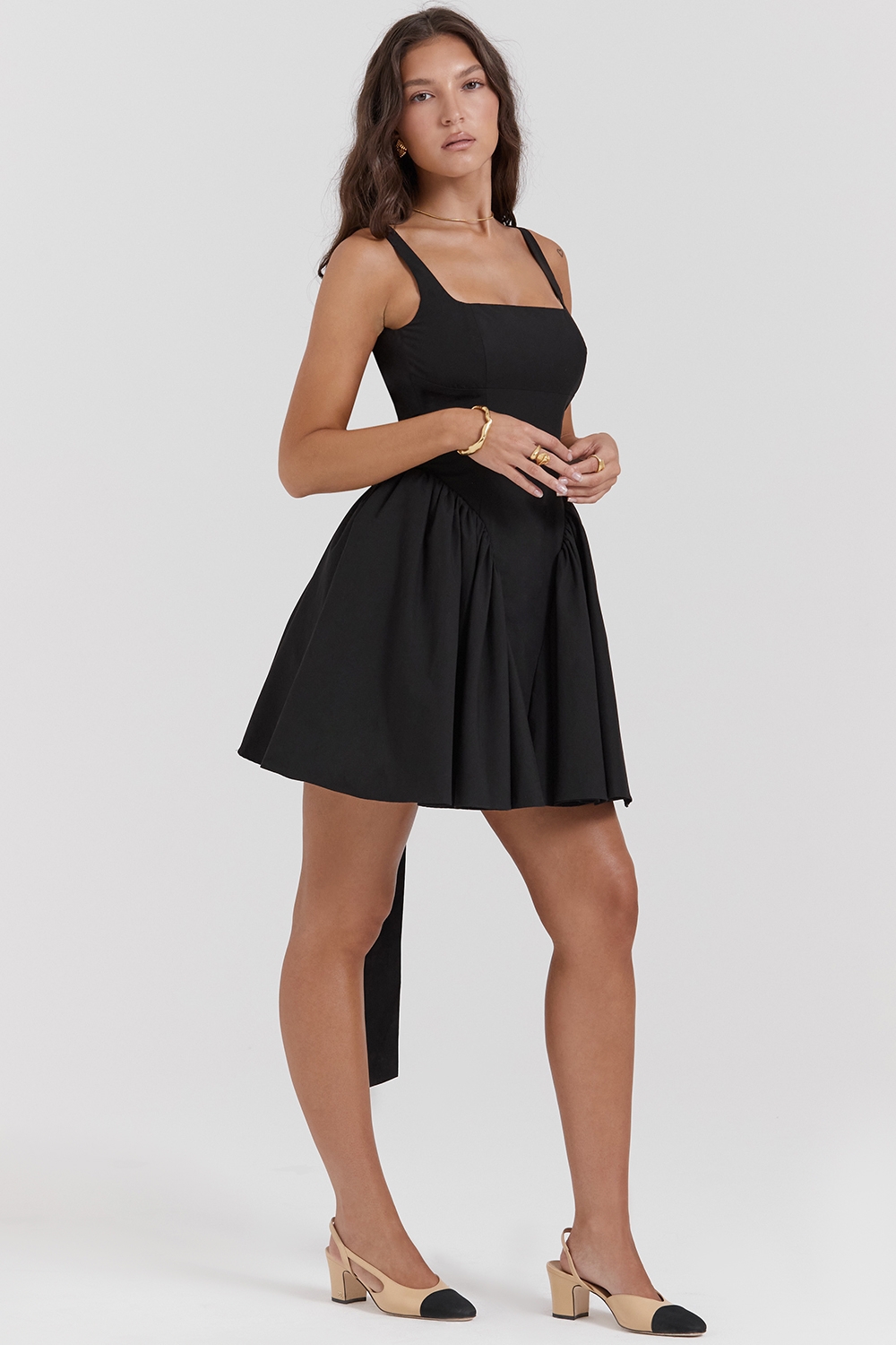 Florianne-Black Bow Mini Dress