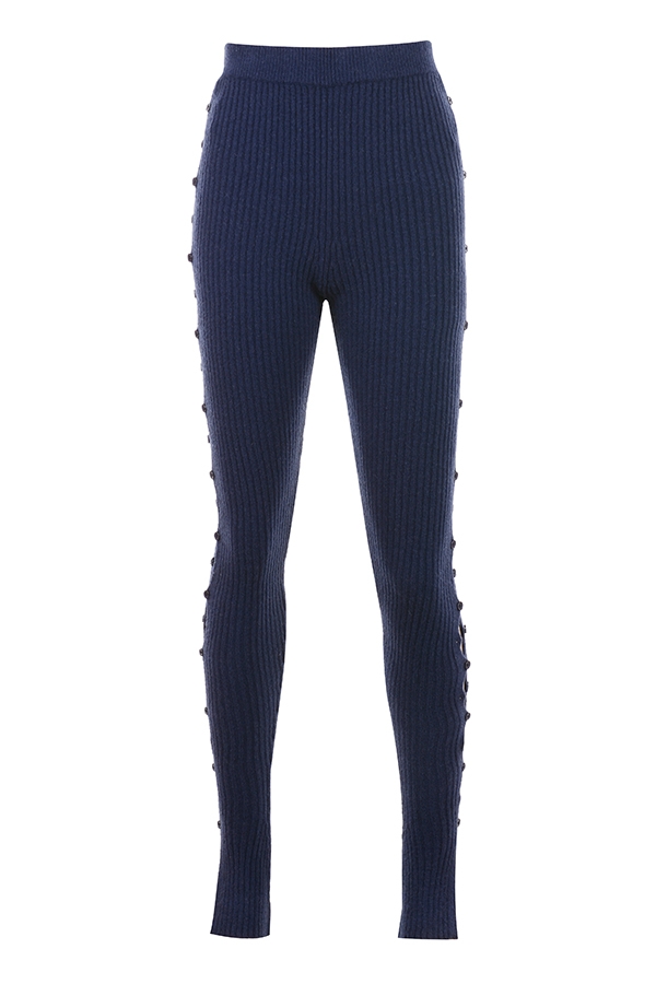 Belong-Navy Ribbed Knit Trousers - SALE