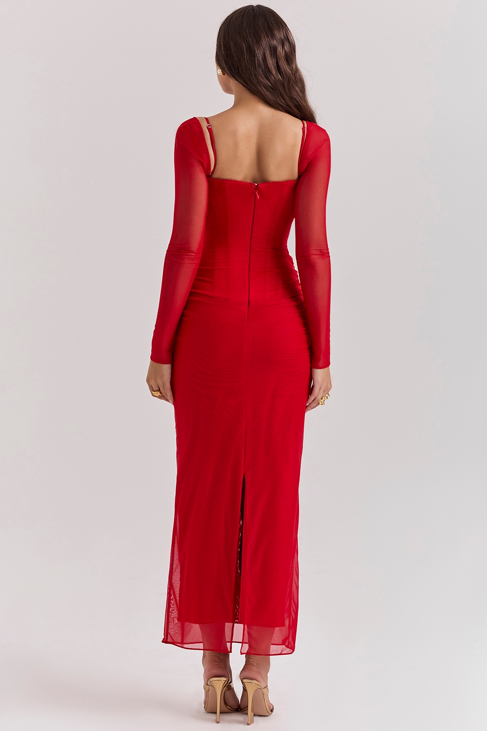 Katarina-Scarlet Long Sleeve Maxi Dress