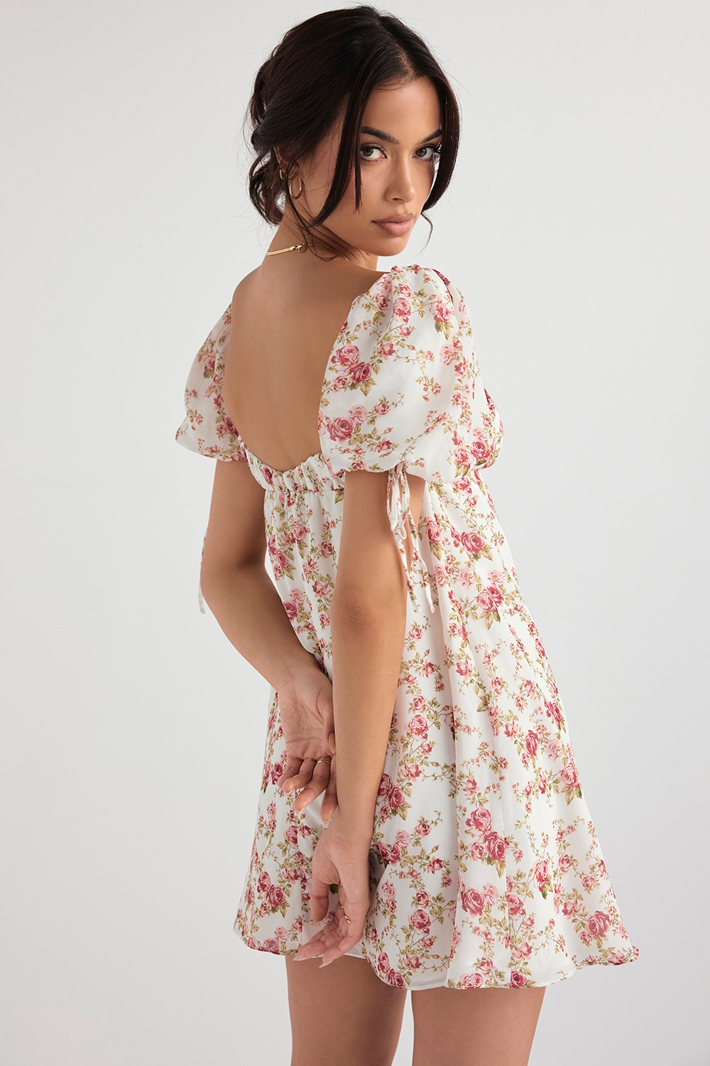 Princess-Rose Print Mini Dress - SALE