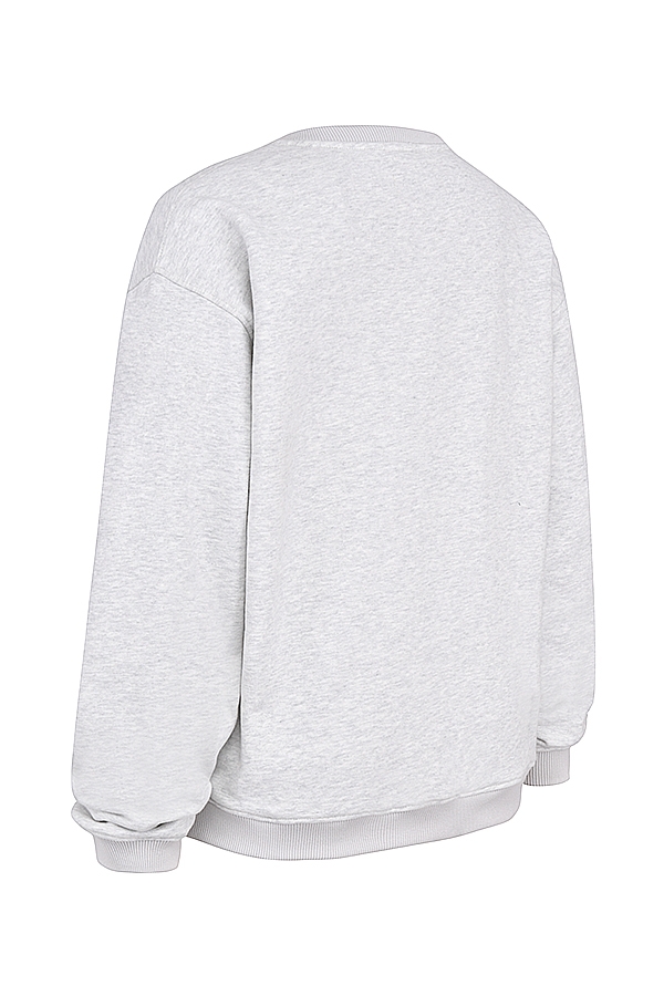 Haze-Light Grey Marl Crew Neck Sweatshirt