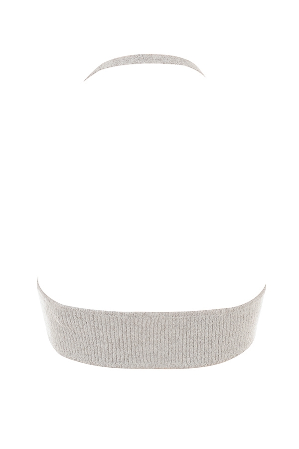 Jolene-Oatmeal Ribbed Knit Bralette - SALE