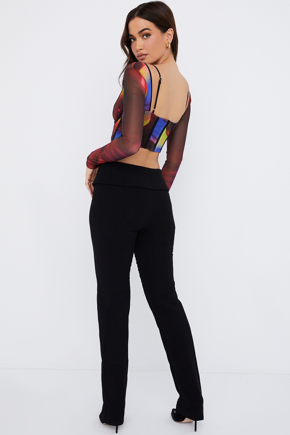 Ava-Black Fold Front Trousers