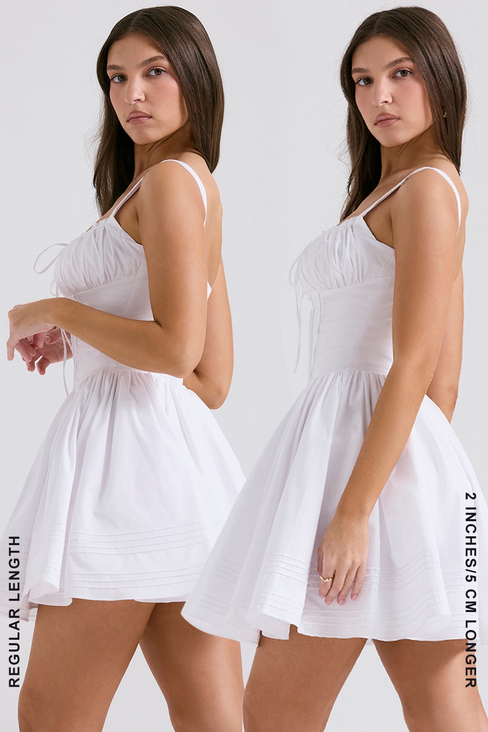Natassia-White Cotton Mini Dress