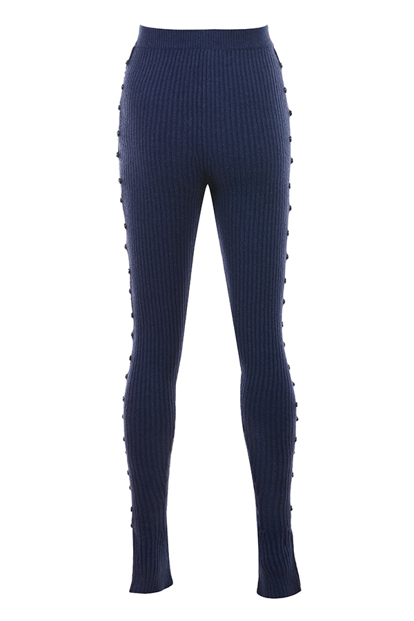 Belong-Navy Ribbed Knit Trousers - SALE