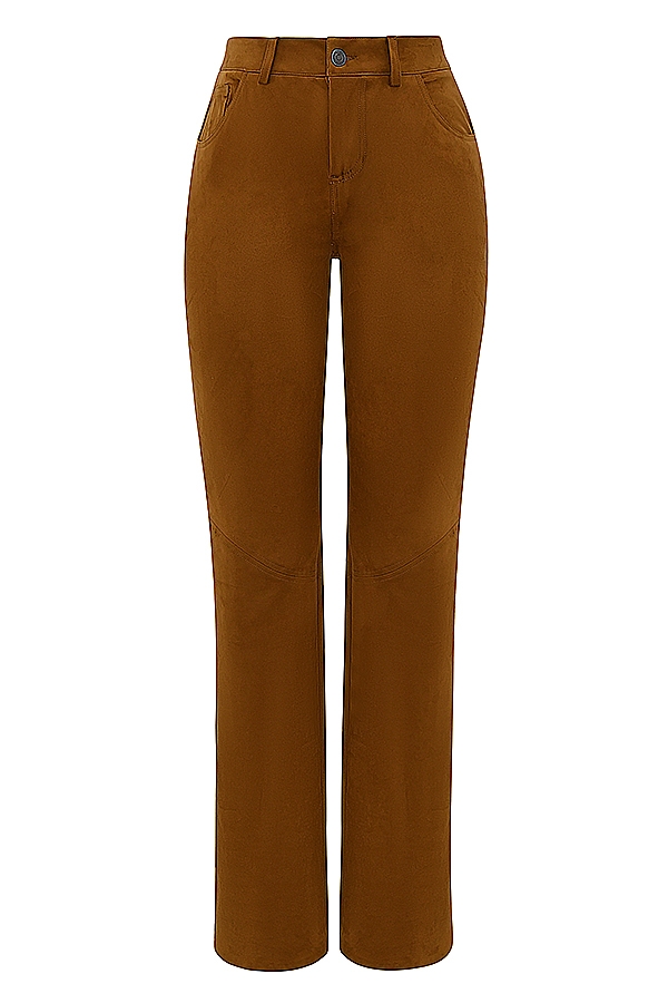 Apollo-Tan Vegan Suede Trousers