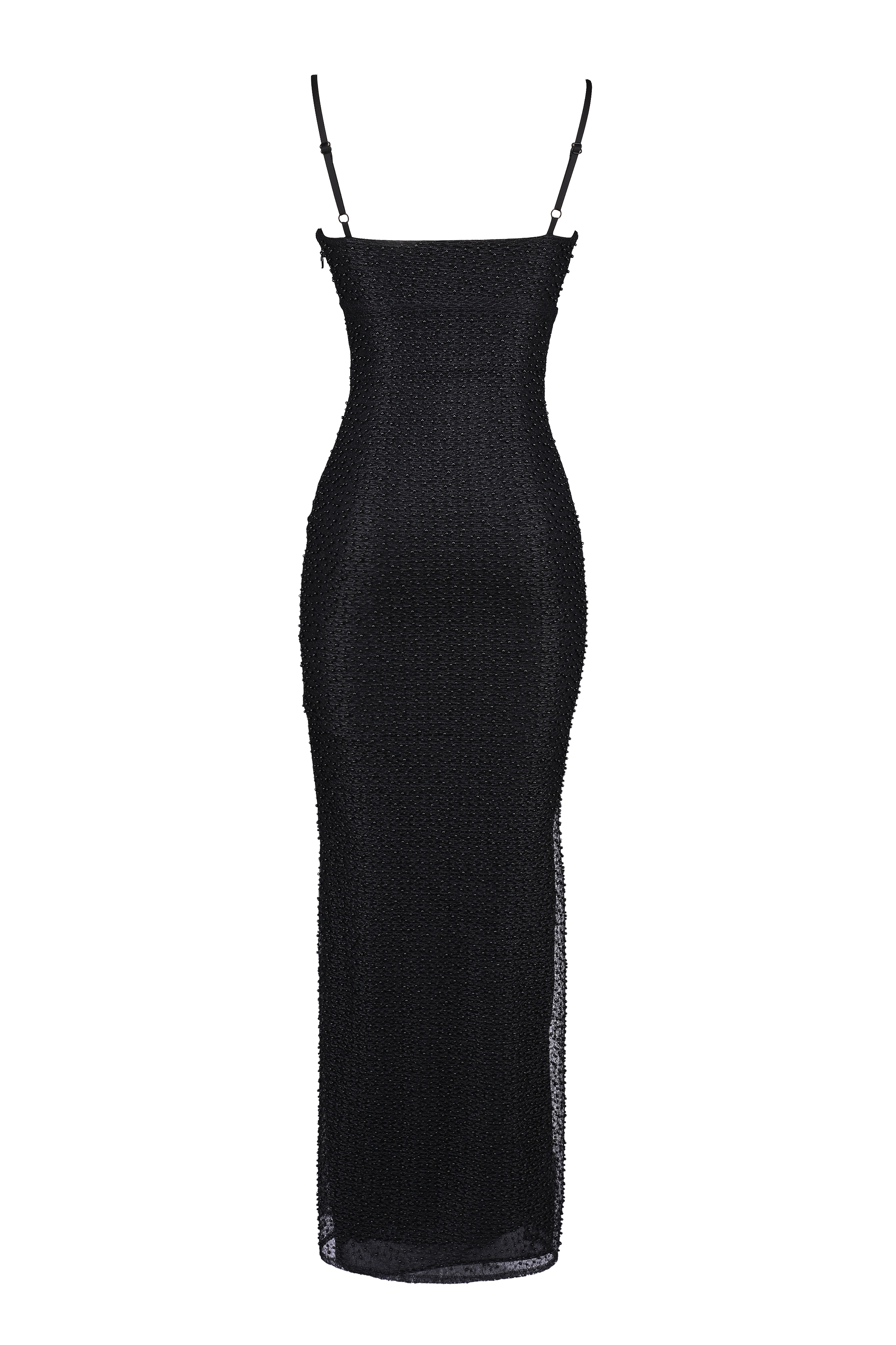 Calla-Black Pearl Embellished Maxi Dress