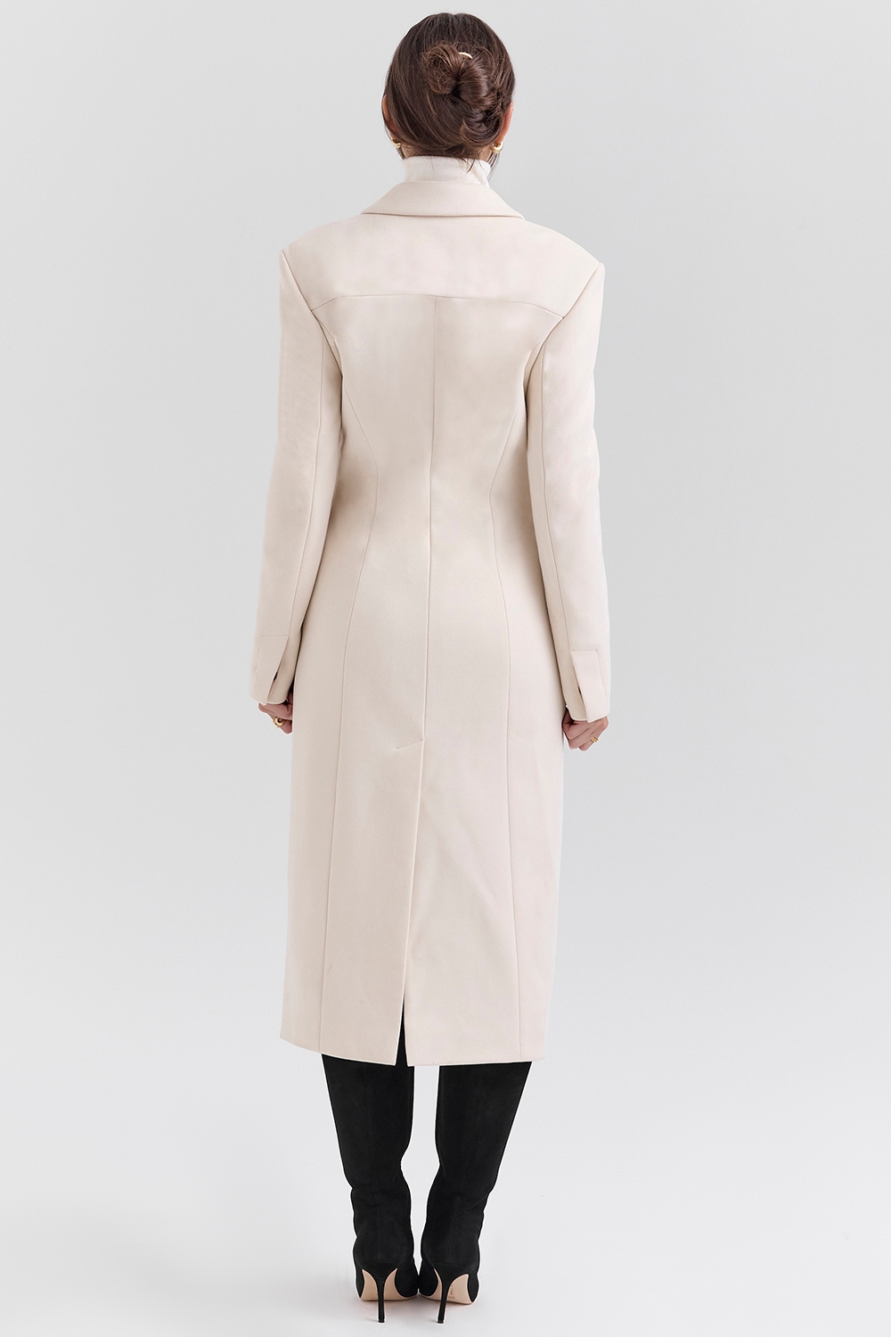 Remi-Ivory Single Breasted Long Coat