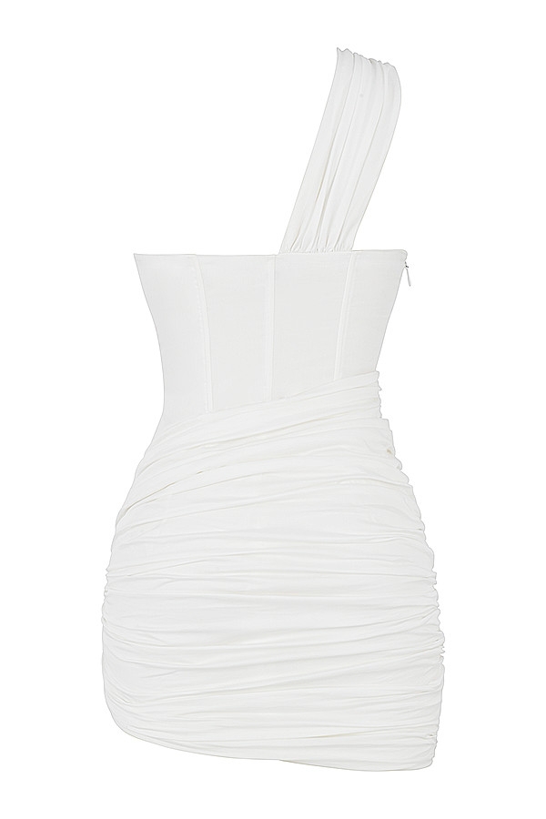 Clementine-White Cut Out Mini Dress