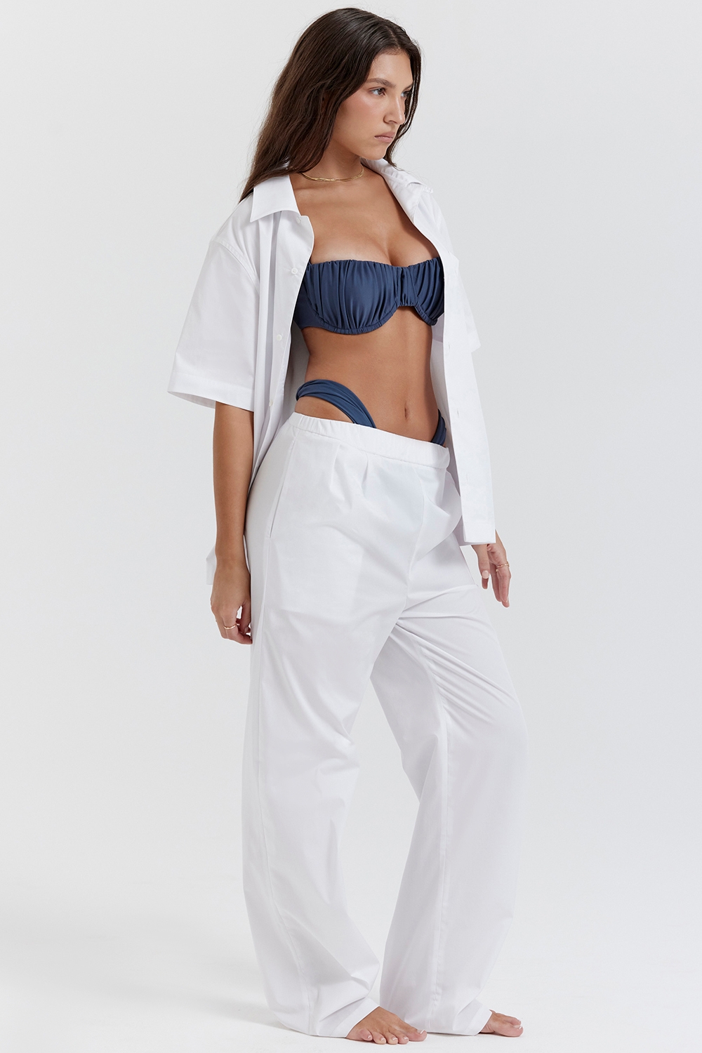 Reno-White Relaxed Fit Trousers