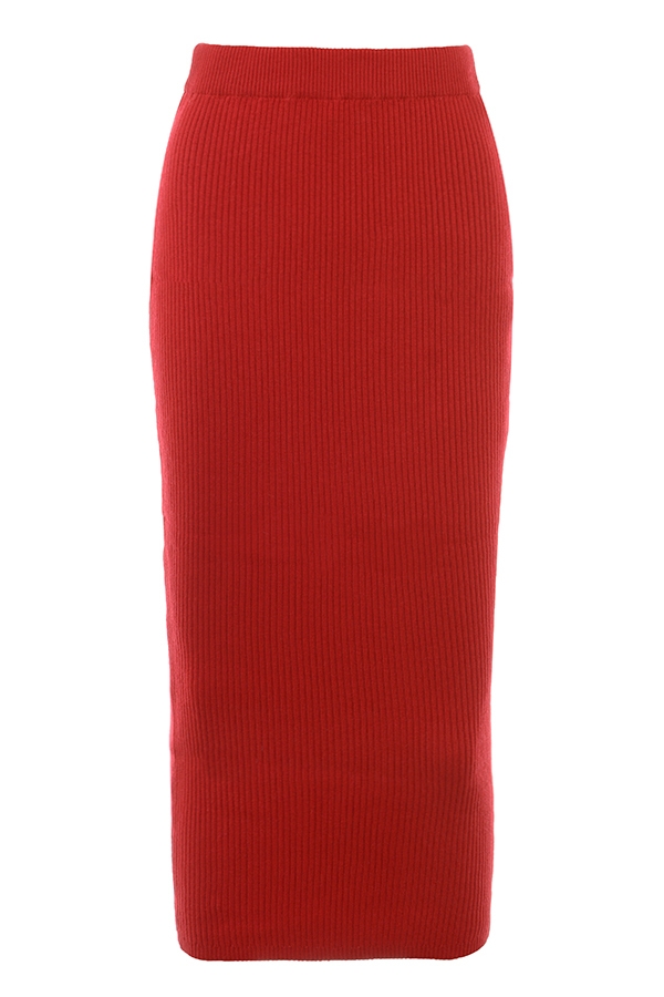 Lourdes-Scarlet Cashmere Blend Maxi Skirt - SALE