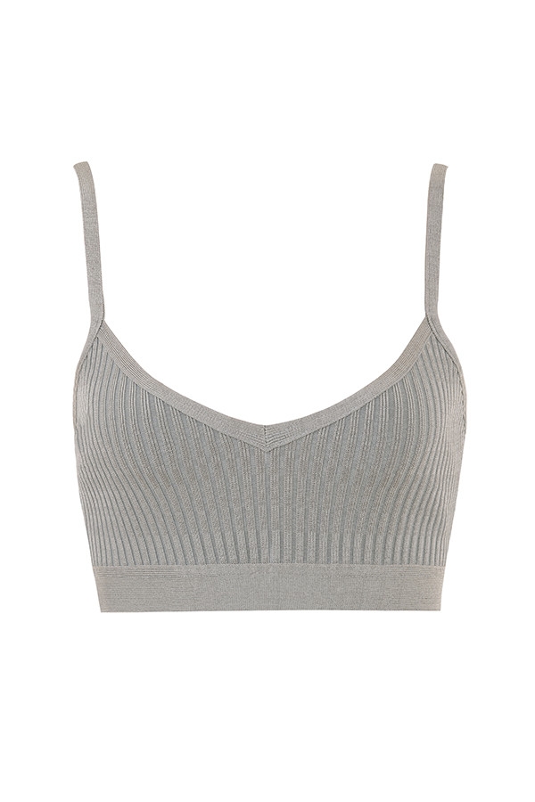 Evie-Grey Marl Bandage Bralette