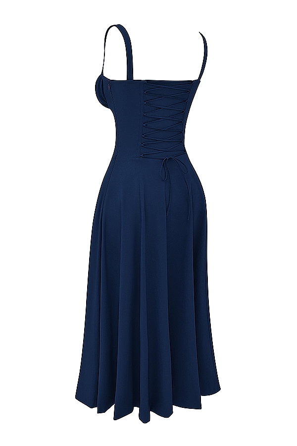 Carmen-French Navy Bustier Sundress