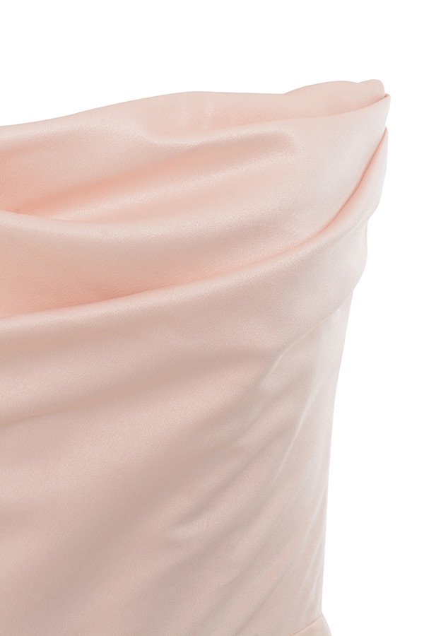 Adrienne-Champagne Satin Strapless Gown