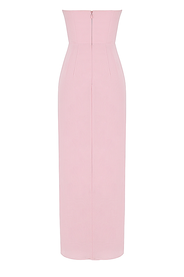 Adrienne-Pink Quartz Georgette Strapless Gown