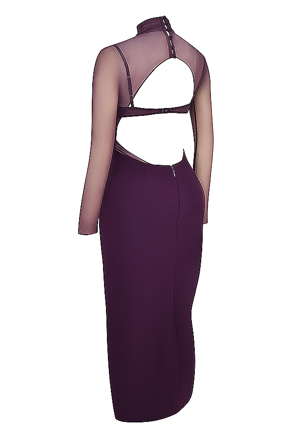 Safiya-Black Grape Maxi Dress
