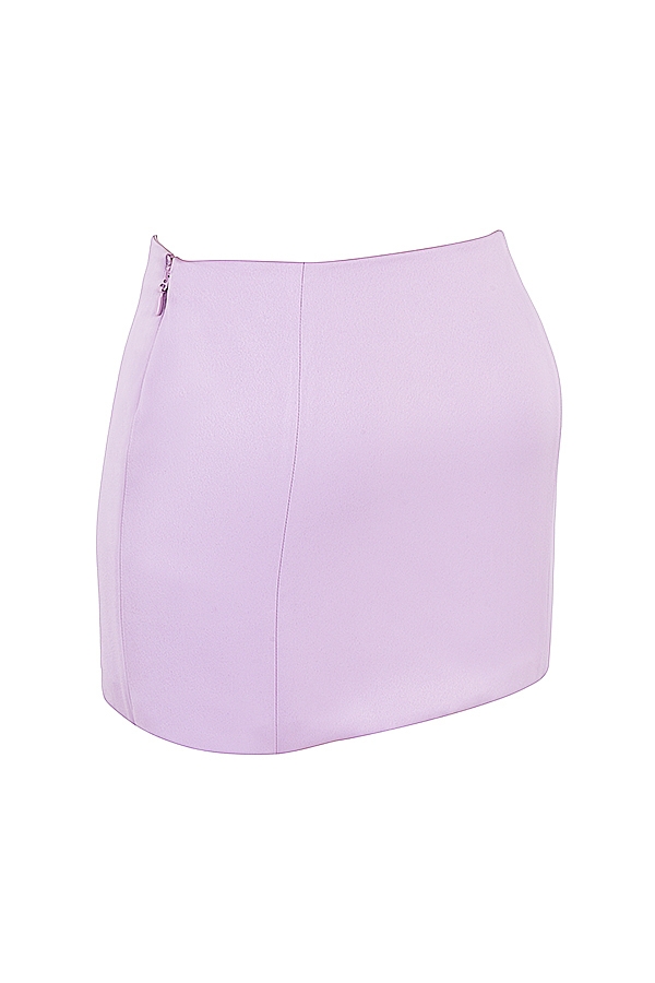Elodie-Orchid Satin Mini Skirt