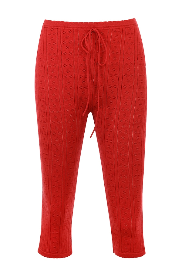 Abigail-Cherry Knit Capri Trousers - SALE