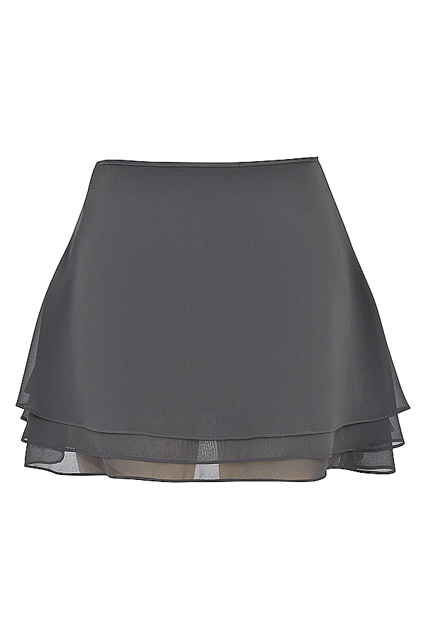 Clarice-Shadow Floaty Layered Mini Skirt
