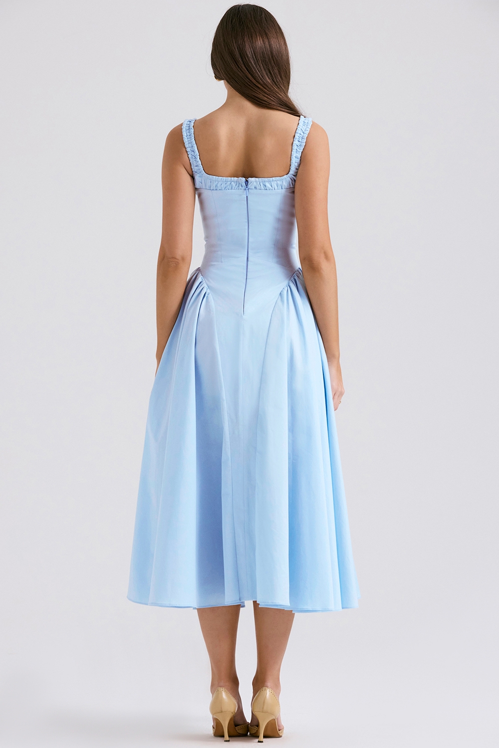 Dorothy-Italian Azure Cotton Midi Sundress