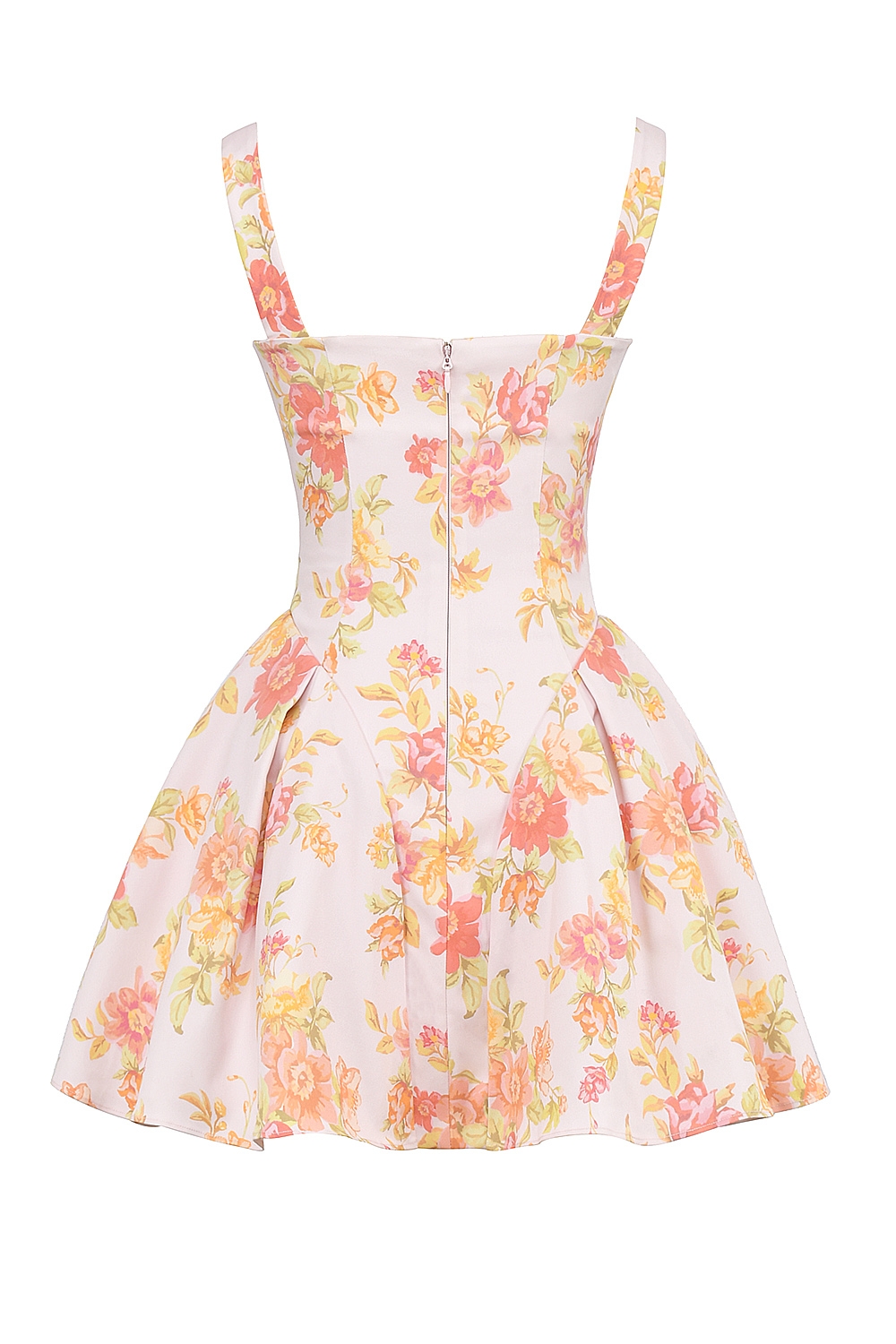 Bunny-Peach Poppy Print Twill Mini Dress