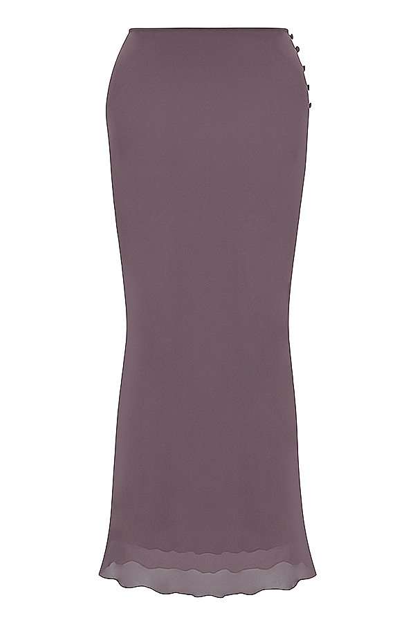 Dyana-Dark Mauve Bias Cut Maxi Skirt