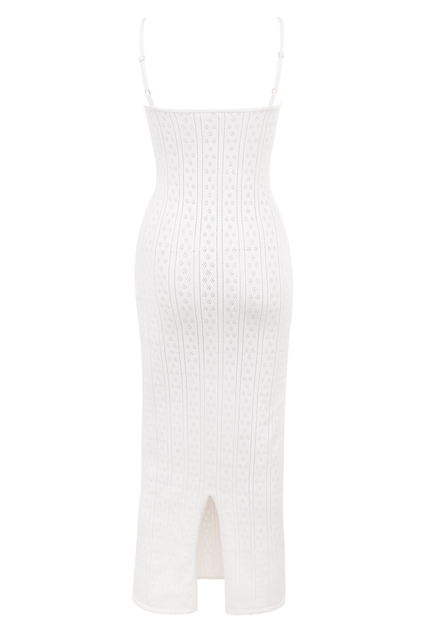 Myla-White Knit Maxi Dress
